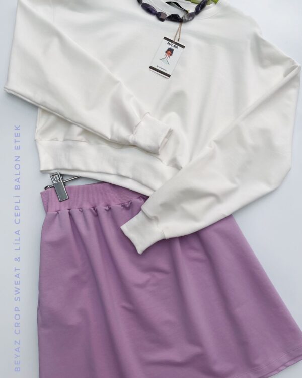 Basic Lila Balon Etek
