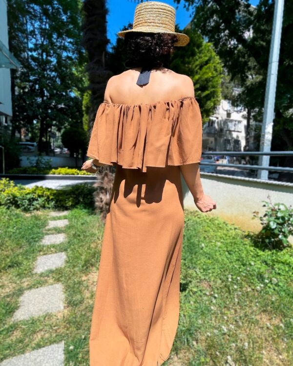 Keten Dokulu Maksi Boy Elbise