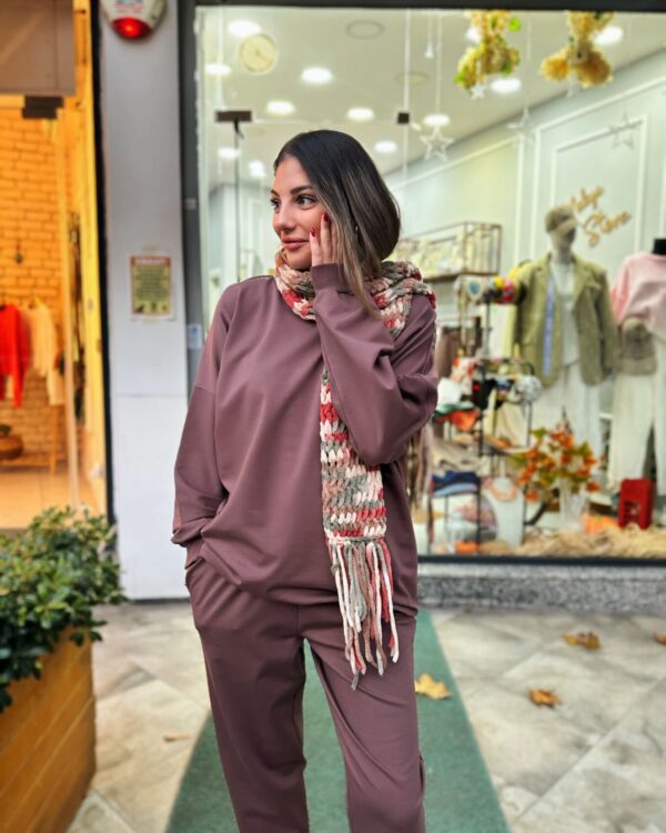 Malaya 4 Mevsim Oversize Sweatshirt - Mürdüm Kahve