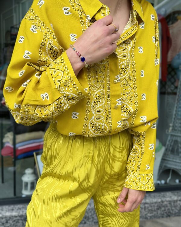 Yağ Yeşili Saten Pantolon