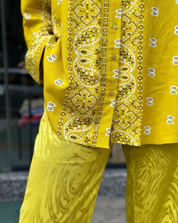 Yağ Yeşili Saten Pantolon