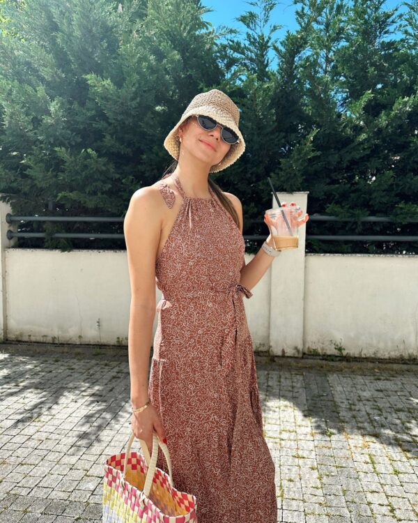 Viskon Sırt Detay Elbise