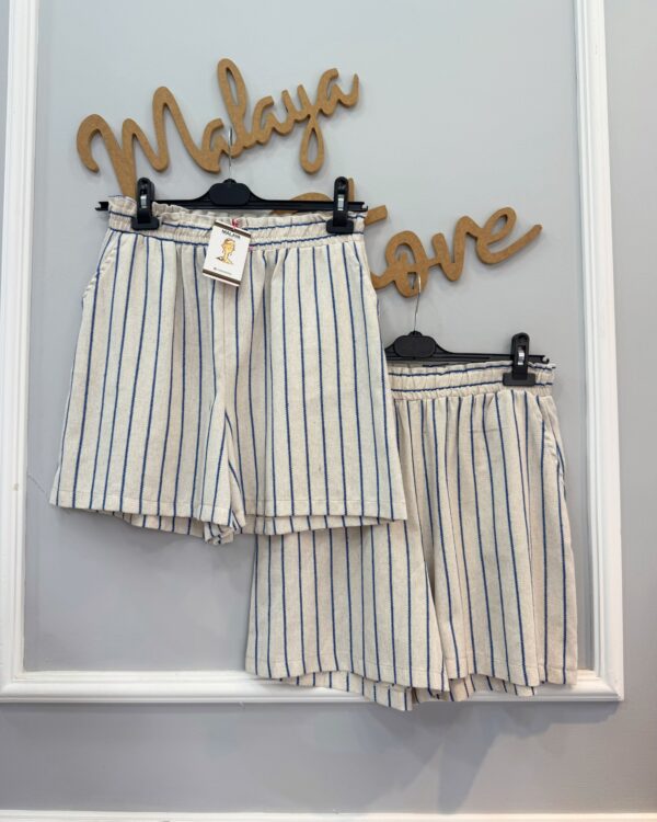 Keten Dokulu Rahat Şort