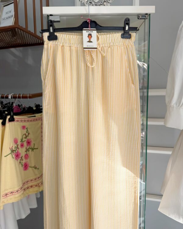 Müslin Çizgili Pantolon